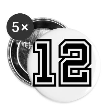 12 number symbol - Buttons large 2.2''/56 mm (5-pack) - white - Front