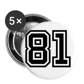 81 Zahl Symbol - Buttons groß 56 mm (5er Pack) - Weiß - Vorne