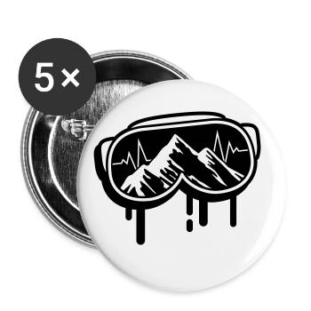 lunettes de ski pulse - Lot de 5 grands badges (56 mm) - blanc - Devant