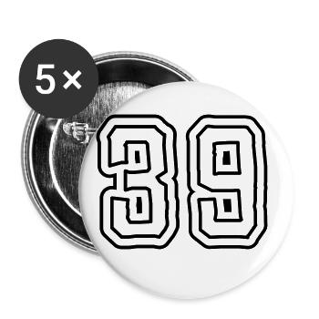 39 number symbol - Buttons large 2.2''/56 mm (5-pack) - white - Front