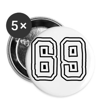Symbole numérique 69 - Lot de 5 grands badges (56 mm) - blanc - Devant