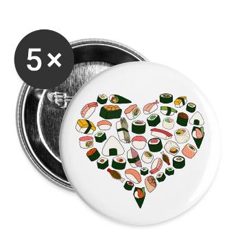 l’amour des sushis - Lot de 5 grands badges (56 mm) - blanc - Devant