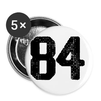 Maillot à 84 numéros - Lot de 5 grands badges (56 mm) - blanc - Devant