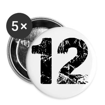 12 number jersey - Buttons large 2.2''/56 mm (5-pack) - white - Front
