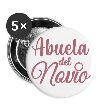 Abuela del Novio Groom's Grandma Wedding Party - Buttons large 2.2''/56 mm (5-pack) - white - Front