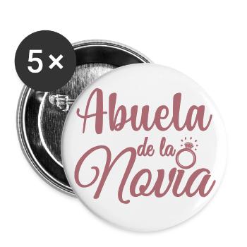 Abuela de la Novia Bride's Grandma Wedding Party - Buttons large 2.2''/56 mm (5-pack) - white - Front