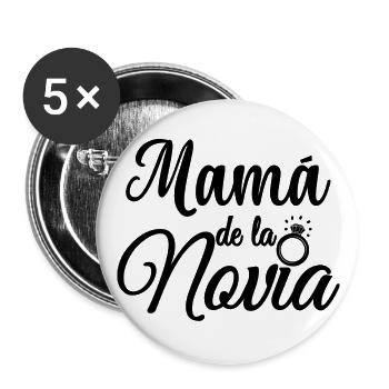 Mama de la Novia Bride's Mother Wedding Gift - Buttons large 2.2''/56 mm (5-pack) - white - Front
