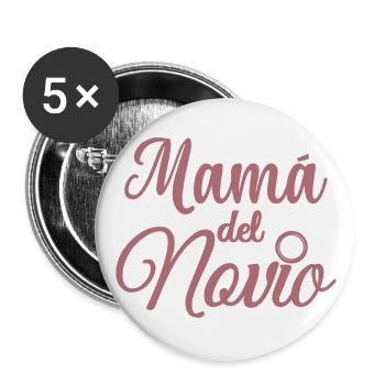 Mama del Novio Groom's Mom Wedding Gift - Buttons large 2.2''/56 mm (5-pack) - white - Front