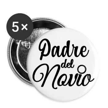 Padre del Novio Groom's Father Wedding Gift - Buttons large 2.2''/56 mm (5-pack) - white - Front
