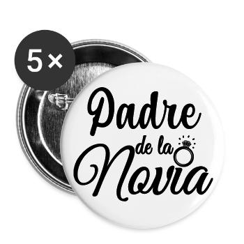 Padre de la Novia Bride's Father Wedding Gift - Buttons large 2.2''/56 mm (5-pack) - white - Front