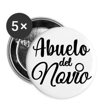 Abuelo del Novio Groom's Grandpa Wedding Gift - Buttons large 2.2''/56 mm (5-pack) - white - Front