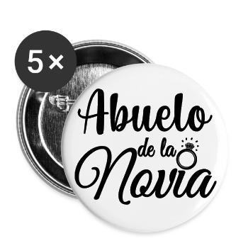 Abuelo de la Novia Bride's Grandpa Wedding Gift - Buttons large 2.2''/56 mm (5-pack) - white - Front