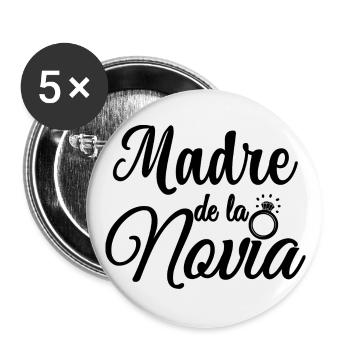 Madre de la Novia Bride's Mother Wedding Gift - Buttons large 2.2''/56 mm (5-pack) - white - Front