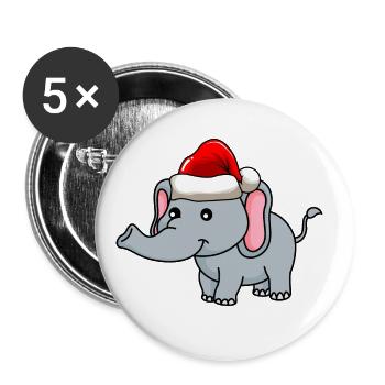 Elephant Christmas Comic - Buttons large 2.2''/56 mm (5-pack) - white - Front