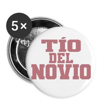 Tio del Novio Bräutigams Onkel Männer Hochzeitsgeschenk - Buttons groß 56 mm (5er Pack) - Weiß - Vorne