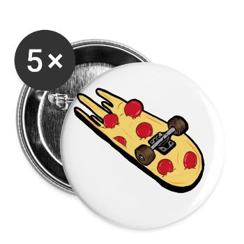 Pizza - Buttons groß 56 mm (5er Pack) - Weiß - Vorne