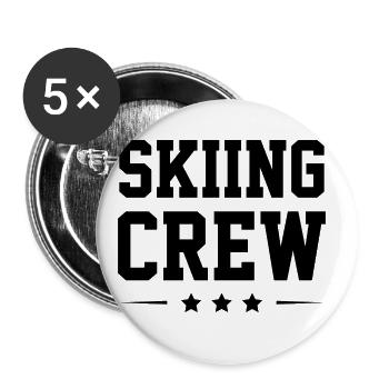 Équipe de ski - Lot de 5 grands badges (56 mm) - blanc - Devant