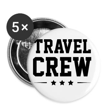 Travel Crew - Buttons groß 56 mm (5er Pack) - Weiß - Vorne