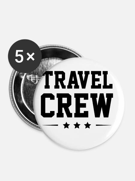 Travel Crew - Buttons groß 56 mm (5er Pack) - Weiß