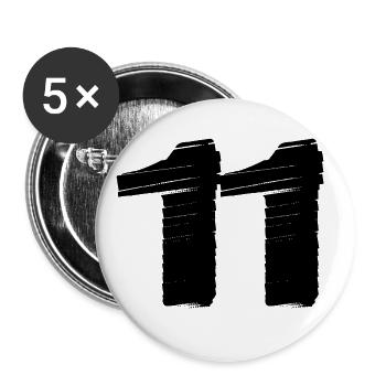 11 Maillot numéro - Lot de 5 grands badges (56 mm) - blanc - Devant
