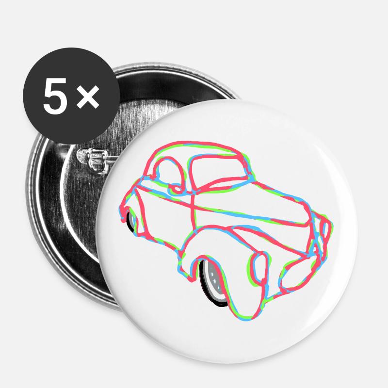 Willys Coupé - Buttons groß 56 mm (5er Pack) - Weiß