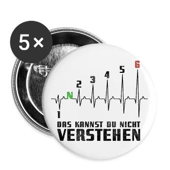 1N23456 Motorrad Gangschaltung - Adrenalin - Puls - Buttons groß 56 mm (5er Pack) - Weiß - Vorne