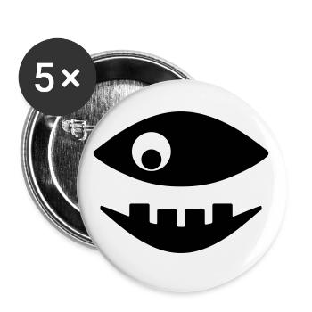 Le poisson montre des dents - Lot de 5 grands badges (56 mm) - blanc - Devant