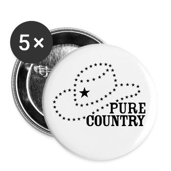 PURE COUNTRY, CHAPEAU - Lot de 5 grands badges (56 mm) - blanc - Devant