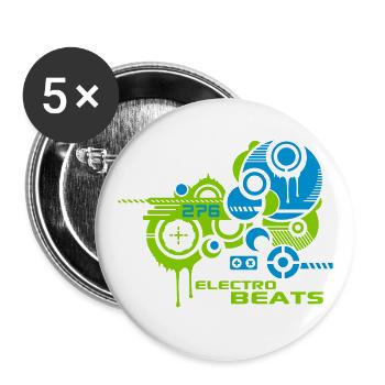 ELECTRO BEATS - Buttons large 2.2''/56 mm (5-pack) - white - Front