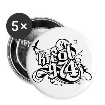 kreol 974 new - Lot de 5 grands badges (56 mm) - blanc - Devant