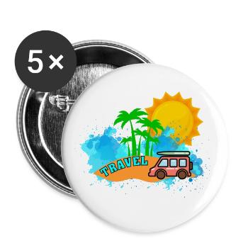 Travel - Buttons large 2.2''/56 mm (5-pack) - white - Front