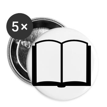Buch - Buttons groß 56 mm (5er Pack) - Weiß - Vorne
