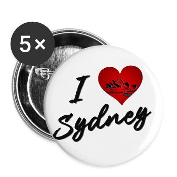 Sydney - Buttons groß 56 mm (5er Pack) - Weiß - Vorne