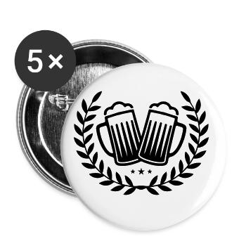 bier icon kranz - Buttons groß 56 mm (5er Pack) - Weiß - Vorne