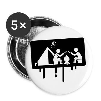 Camping zelten - Buttons groß 56 mm (5er Pack) - Weiß - Vorne