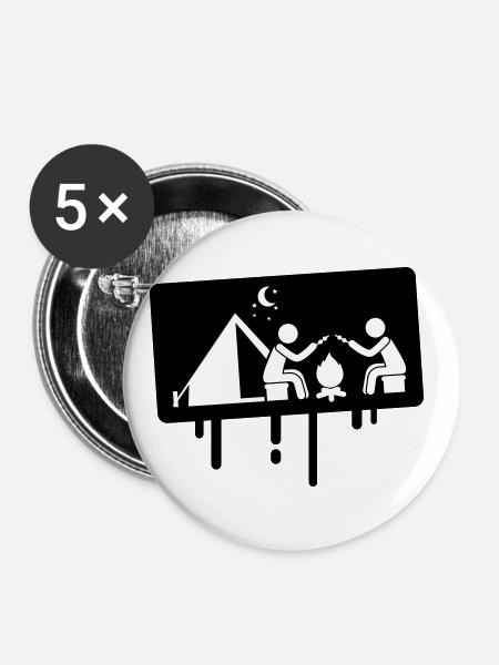 Camping camping - Buttons large 2.2''/56 mm (5-pack) - white