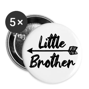 Petit Frère Frère Et sœurs du cœur du frère - Lot de 5 grands badges (56 mm) - blanc - Devant
