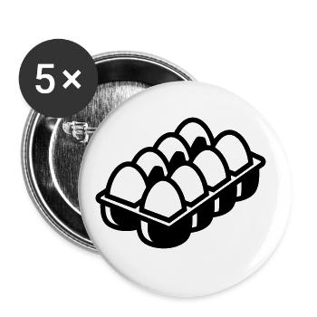 Eier symbol - Buttons groß 56 mm (5er Pack) - Weiß - Vorne