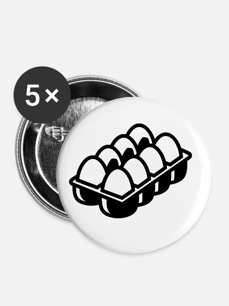 Eier symbol - Buttons groß 56 mm (5er Pack) - Weiß