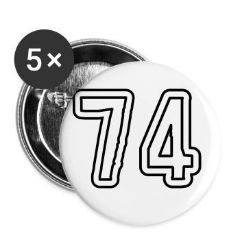 Symbole numérique 74 - Lot de 5 grands badges (56 mm) - blanc - Devant