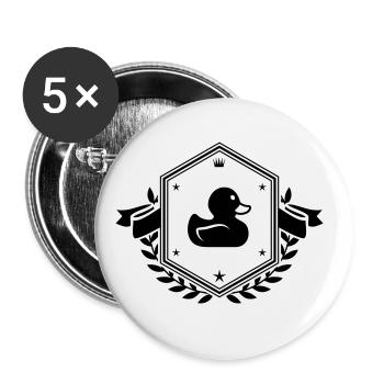 Ente schild - Buttons groß 56 mm (5er Pack) - Weiß - Vorne