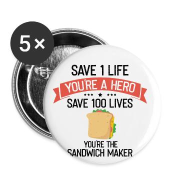 Food Makers Grill BBQ Sandwich Grill Master - Buttons large 2.2''/56 mm (5-pack) - white - Front