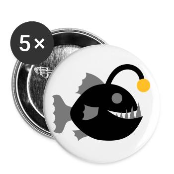 Frogfish Fish Lanternfish Graphic Deep Sea - Buttons large 2.2''/56 mm (5-pack) - white - Front
