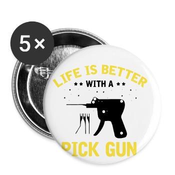 Lockpicking Expert Déverrouillage Service Lock Papa - Lot de 5 grands badges (56 mm) - blanc - Devant
