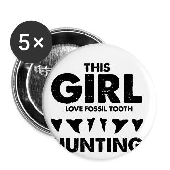 Fossil Archeology Design Fossils Fossil Hunters - Buttons large 2.2''/56 mm (5-pack) - white - Front
