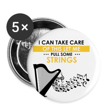 Conceptions de harpiste pour conceptions de harpiste - Lot de 5 grands badges (56 mm) - blanc - Devant