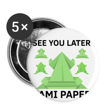 Japanese origami design and kirigami origami - Buttons large 2.2''/56 mm (5-pack) - white - Front