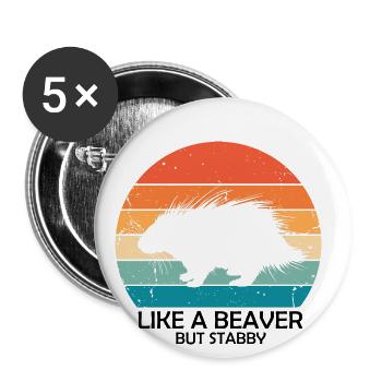 Stachelschwein Designs für Igel Stachelschwein Fan - Buttons groß 56 mm (5er Pack) - Weiß - Vorne