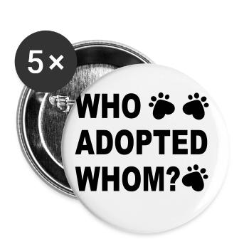Chien - Lot de 5 grands badges (56 mm) - blanc - Devant
