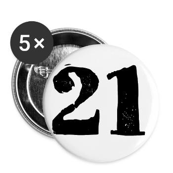 21 number jersey - Buttons large 2.2''/56 mm (5-pack) - white - Front